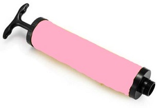 PINK INFLATING HAND AIR PUMP WITH NEEDLE AND FLEXI ADAPTER FOR BIKE FOOTBALL BALL